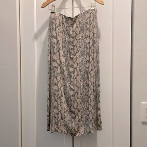 Snake Print Midi Skirt